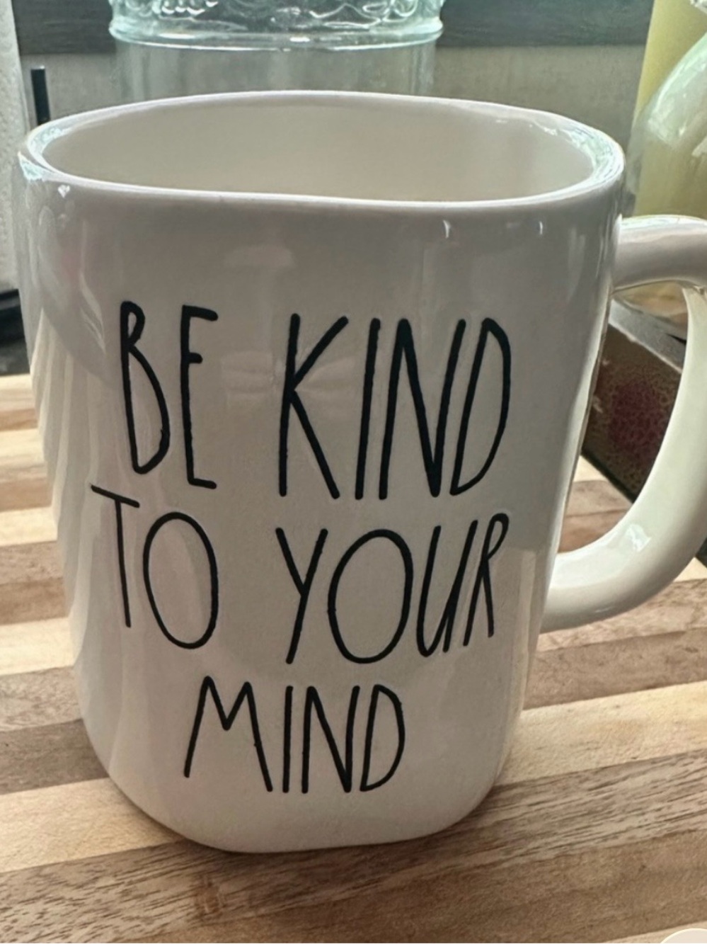 Rae Dunn Be Kind To Your Mind Ceramic Coffee Mug - White